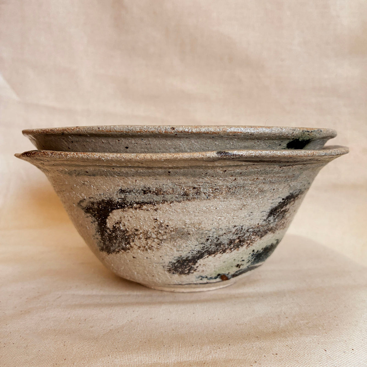Nesting Ramen Bowls Pair: Textured Marble