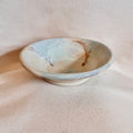 Cream, ice blue and russet orange Bubble Bowl evoking a koi pond