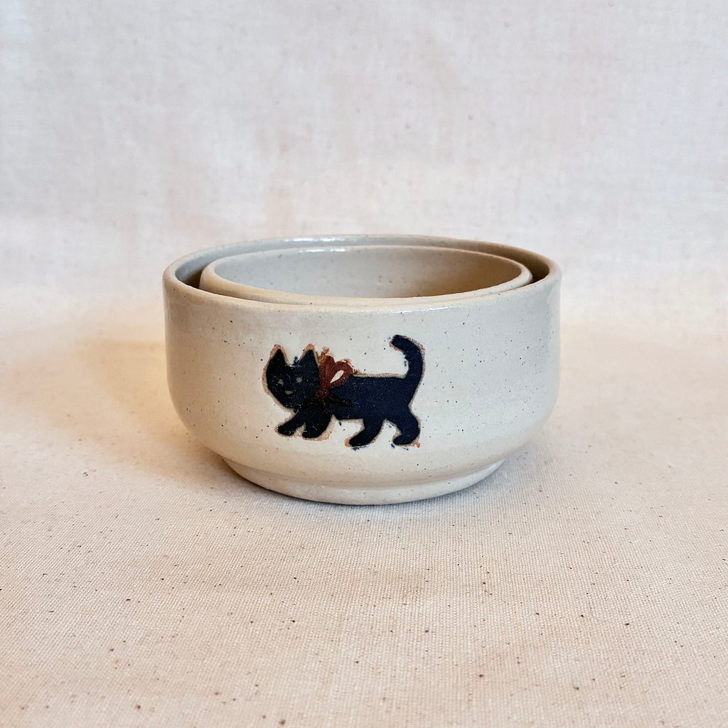 Stacking Snack Bowls Pair: Little Cats