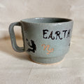 Big Diner Mug: Earth Signs with sage glaze and Earth lettering