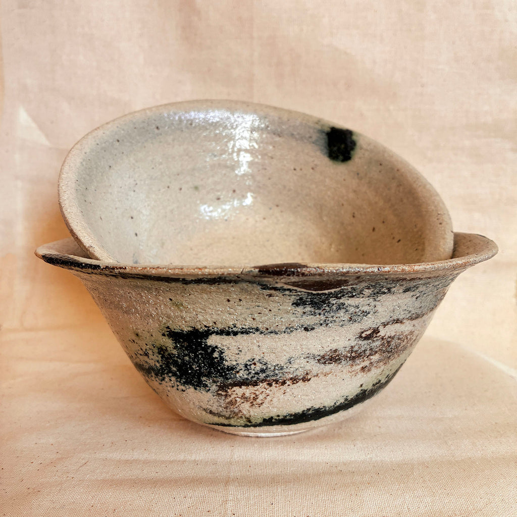 Nesting Ramen Bowls Pair: Textured Marble
