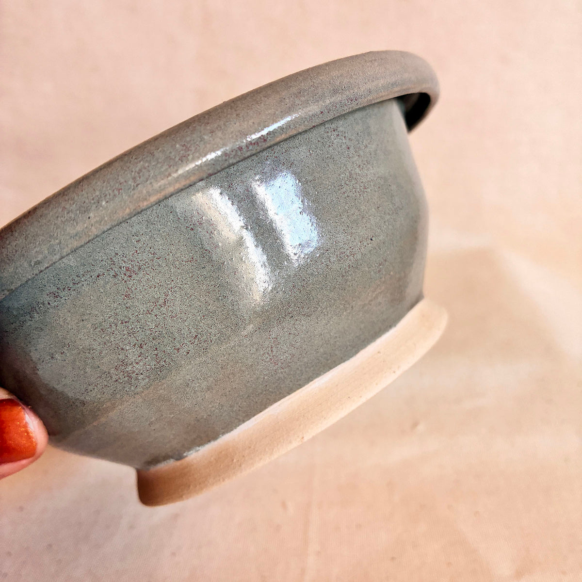 Footed Bowl: Sage